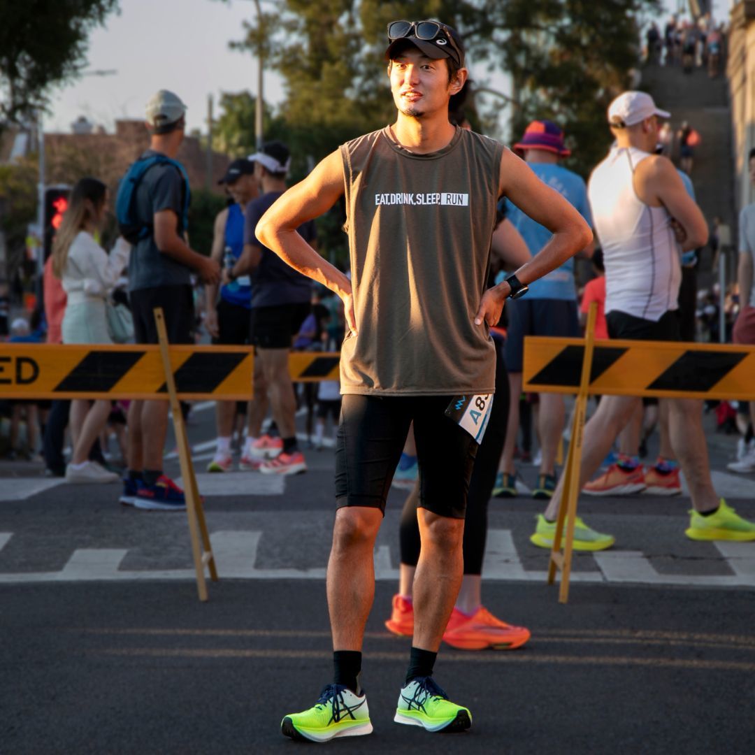 EAT DRINK SLEEP RUN / STREET Sleeve-less (Khaki)