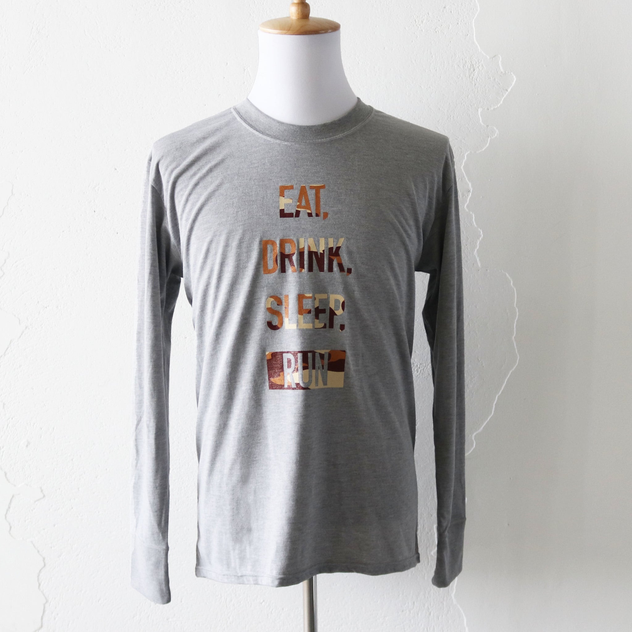 EAT DRINK SLEEP RUN / STREET Long-Sleeve Tee (BROWN Camo/Gray)