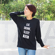 EAT DRINK SLEEP RUN / STREET Long-Sleeve Tee Vertica Mono (Black)