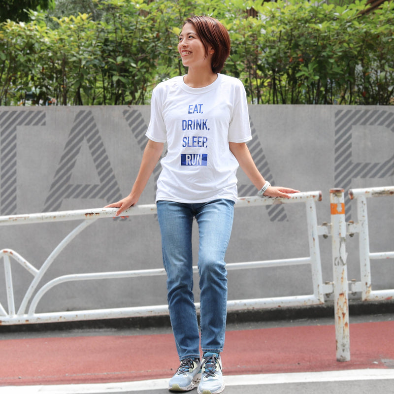 EAT DRINK SLEEP RUN / STREET Tee 2023 Limited BLUE Camo (White)