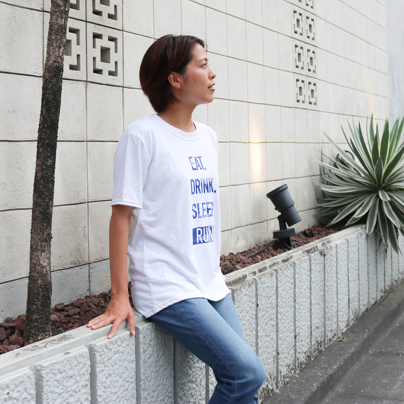 EAT DRINK SLEEP RUN / STREET Tee 2023 Limited BLUE Camo (White)