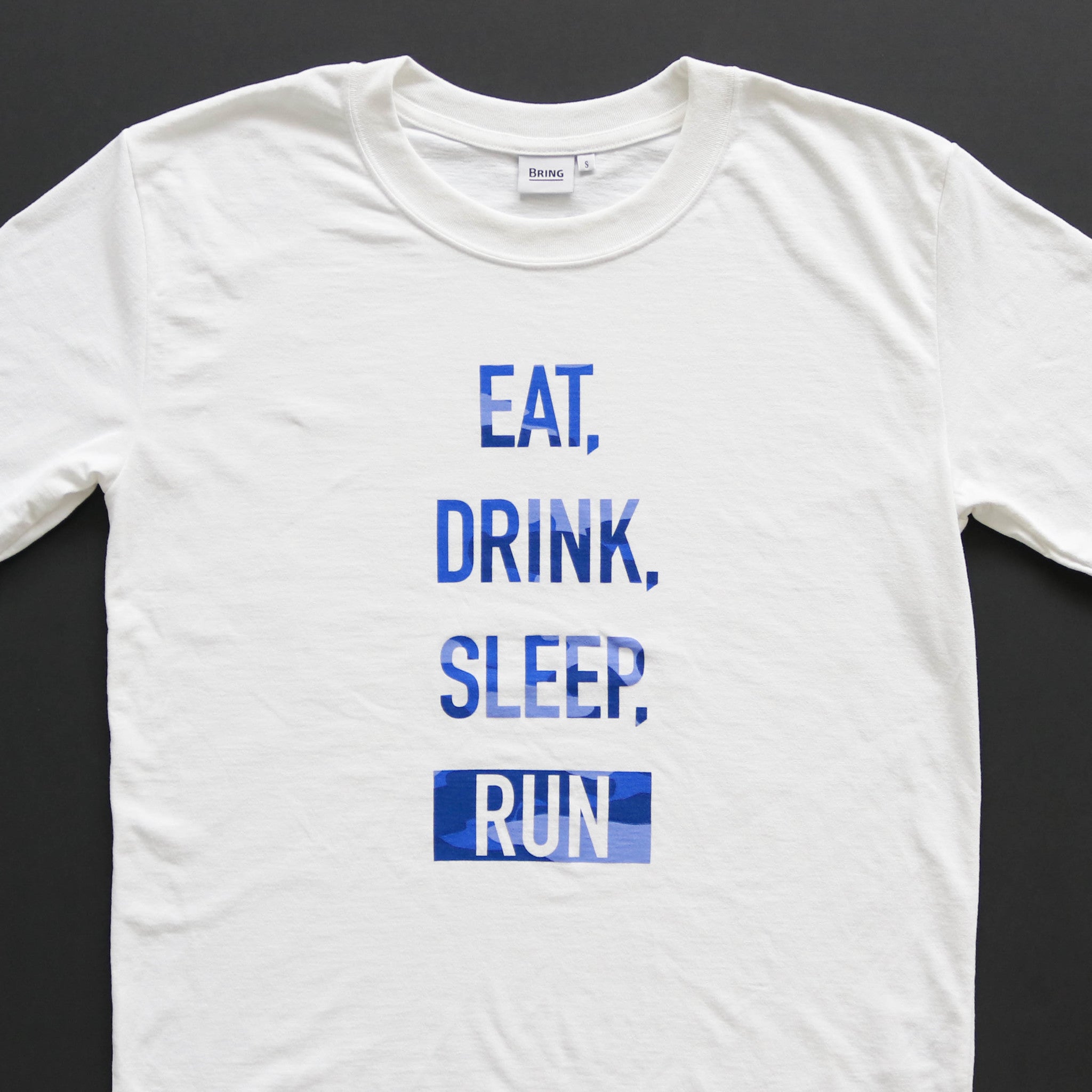 EAT DRINK SLEEP RUN / STREET Tee 2023 Limited BLUE Camo (White)