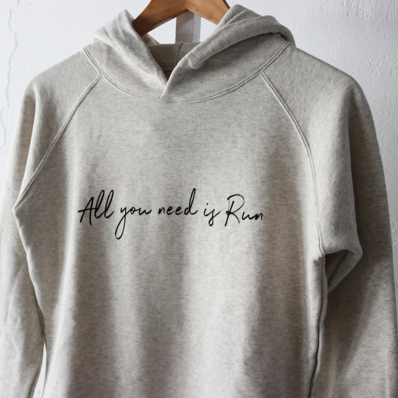 All you need is Run Hoodie by JAMMIN 2nd Model (Oatmeal)