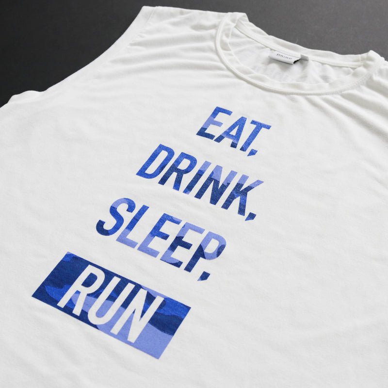 EAT DRINK SLEEP RUN / STREET Sleeve-less Tee 2023 Limited BLUE Camo (White)