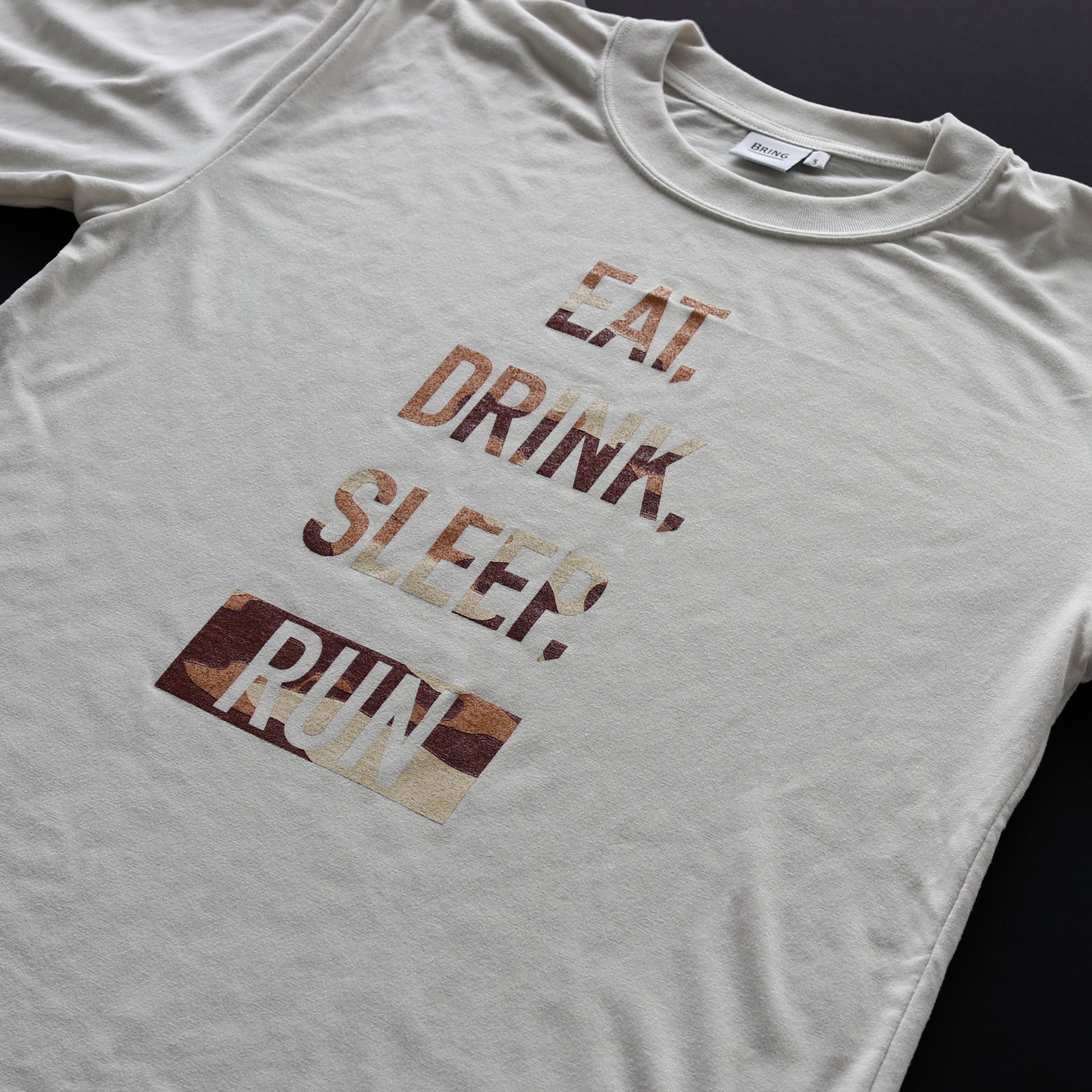 EAT DRINK SLEEP RUN / STREET Long-Sleeve Tee (BROWN Camo/Beige)