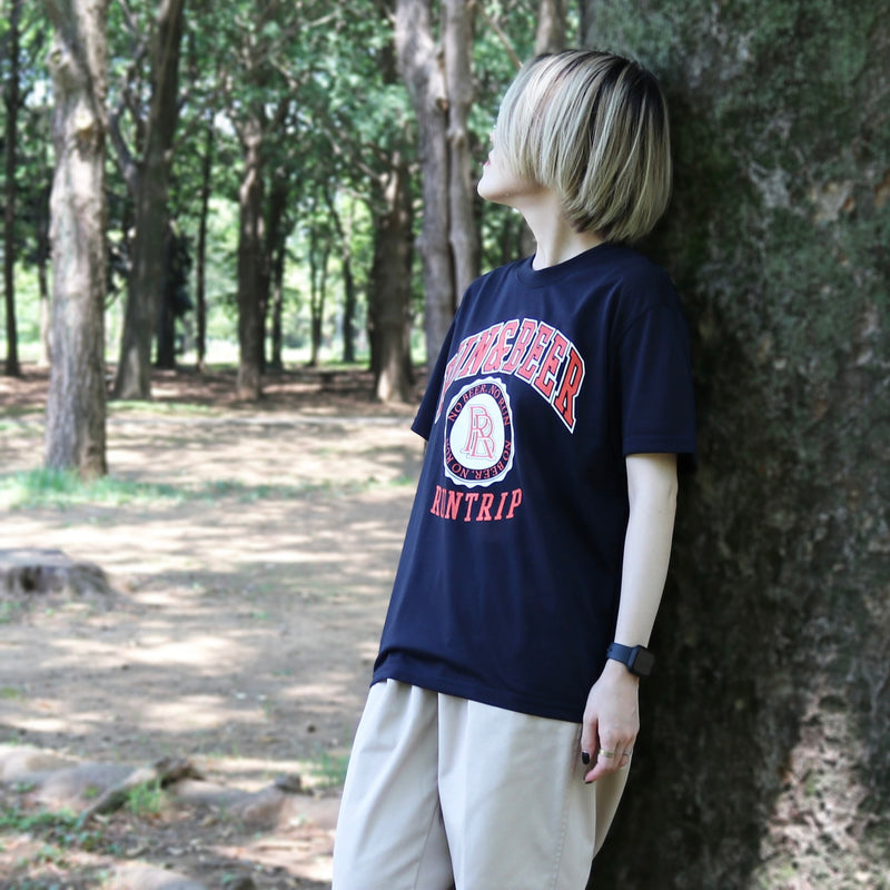 DRY VOLTEX | Run &amp; Beer Tee (Navy / Orange &amp; White)