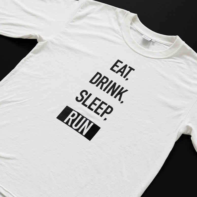 EAT DRINK SLEEP RUN / STREET Long-Sleeve Tee 2023 Mono (White)