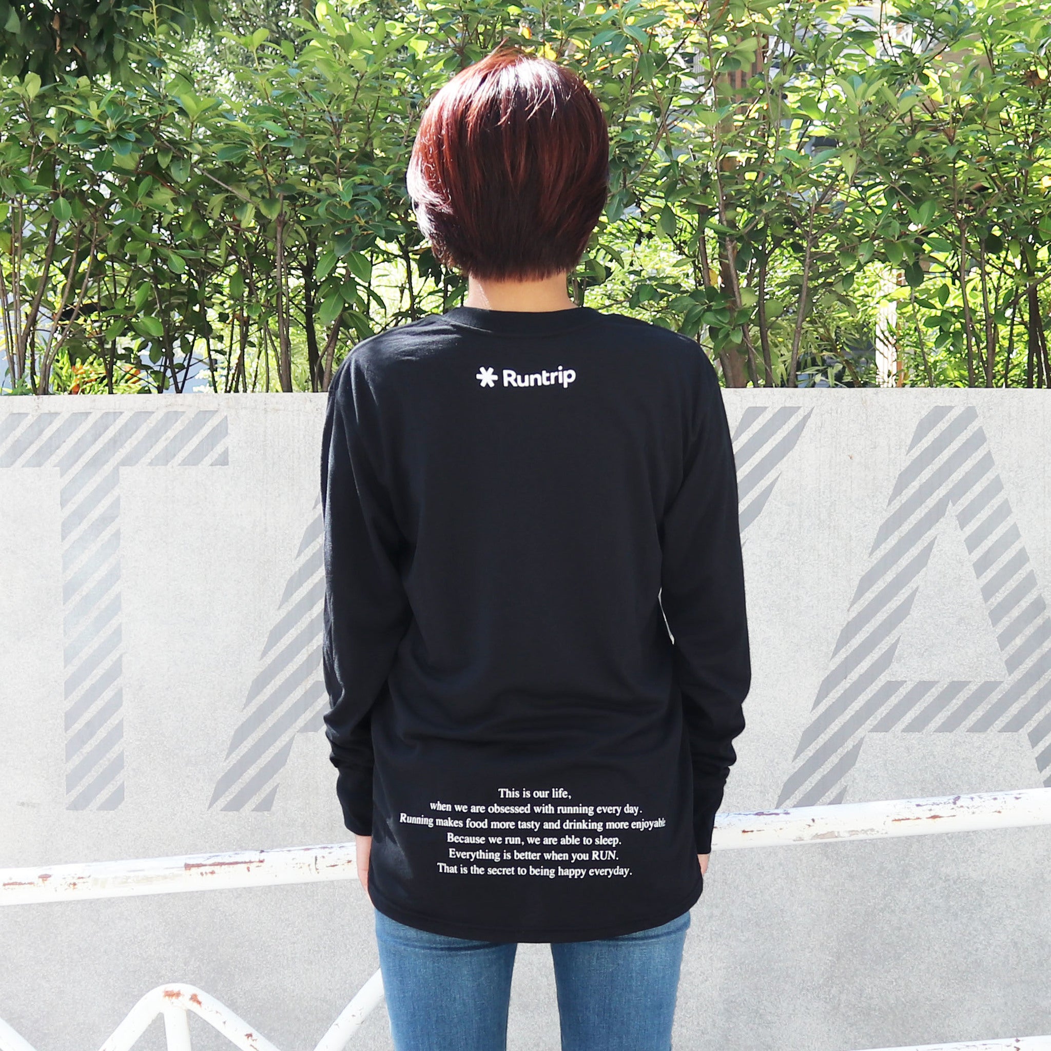 EAT DRINK SLEEP RUN / STREET Long-Sleeve Tee Vertica Mono (Black)