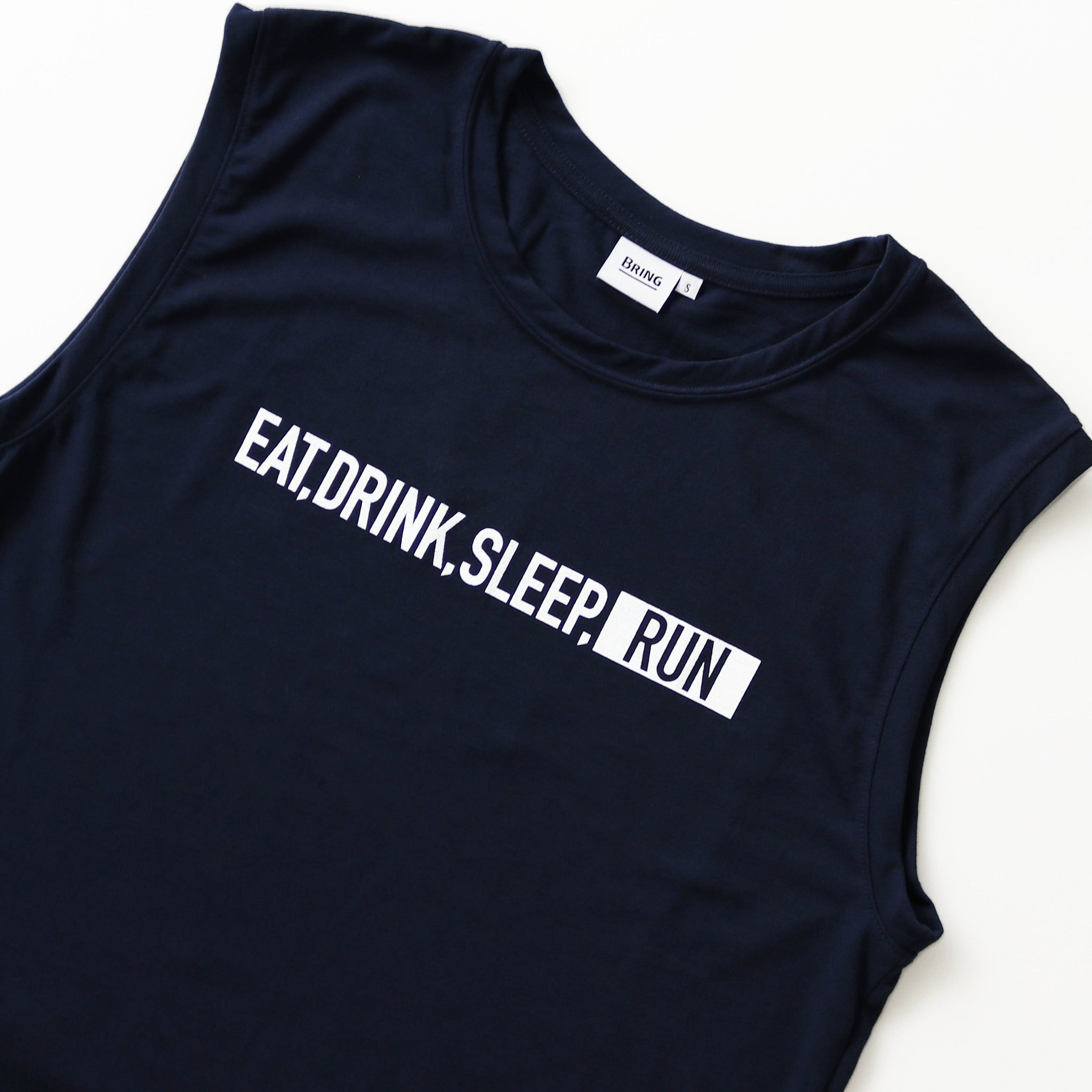 EAT DRINK SLEEP RUN / STREET Sleeve-less (Navy)