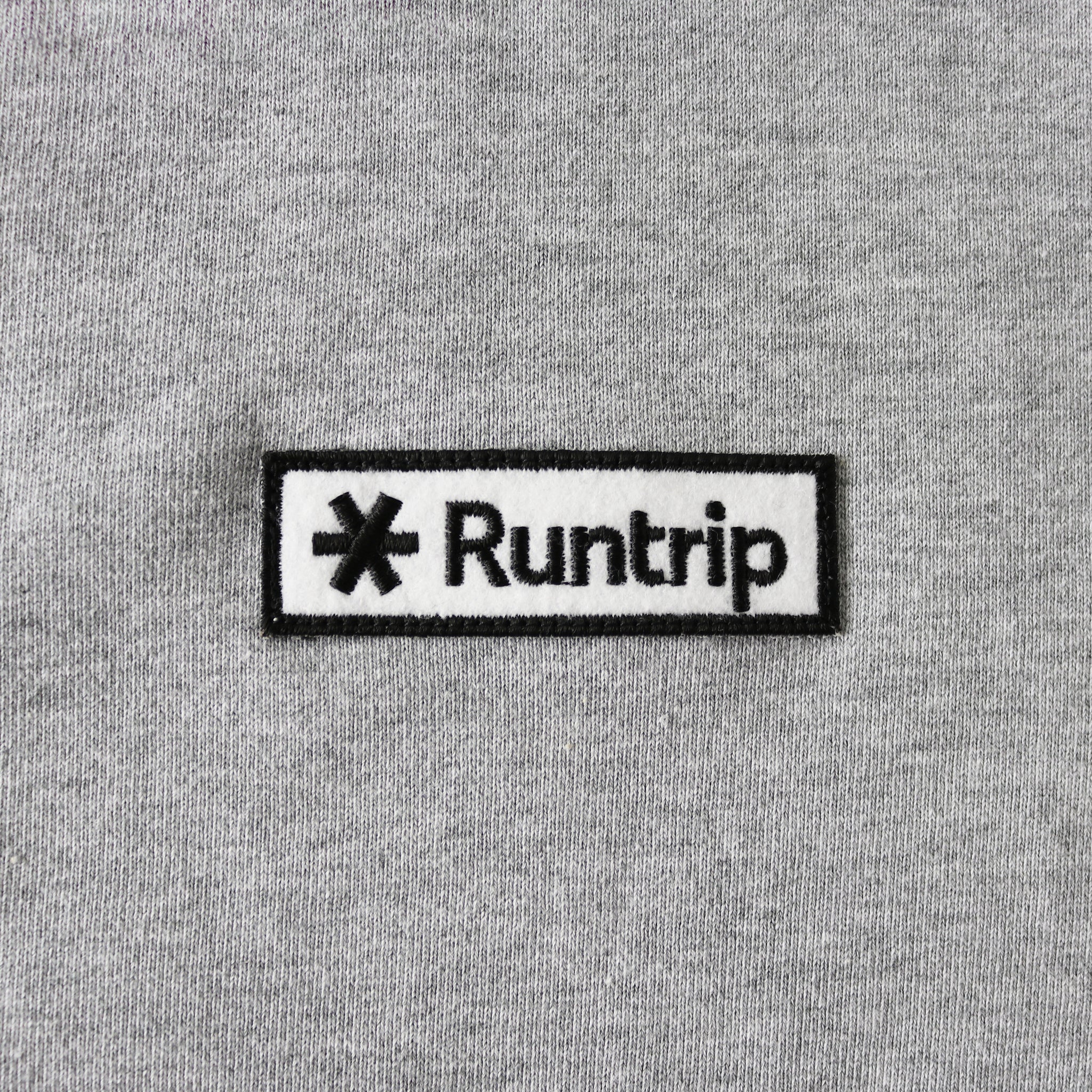 Runtrip Logo Patch Full Zip Hoodie (Gray) 