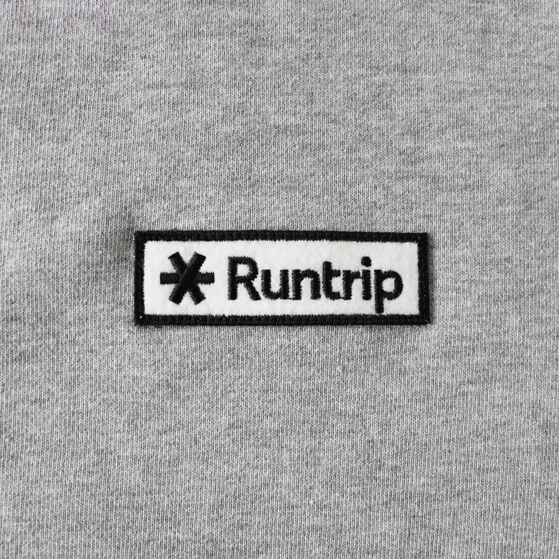 Runtrip Logo Patch Full Zip Hoodie (Gray)