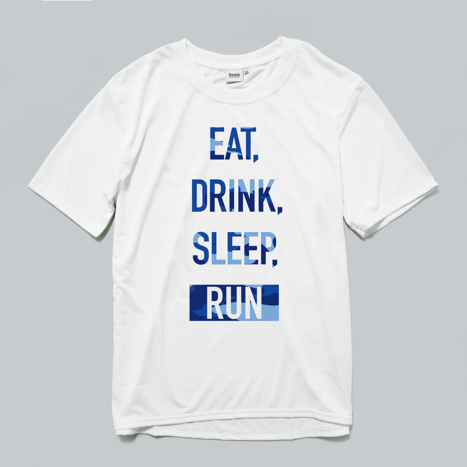 EAT DRINK SLEEP RUN / STREET Tee 2023 Limited BLUE Camo (White)