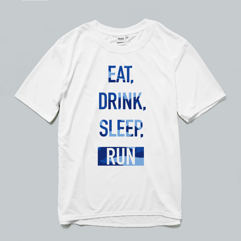 EAT DRINK SLEEP RUN / STREET Tee 2023 Limited BLUE Camo (White)