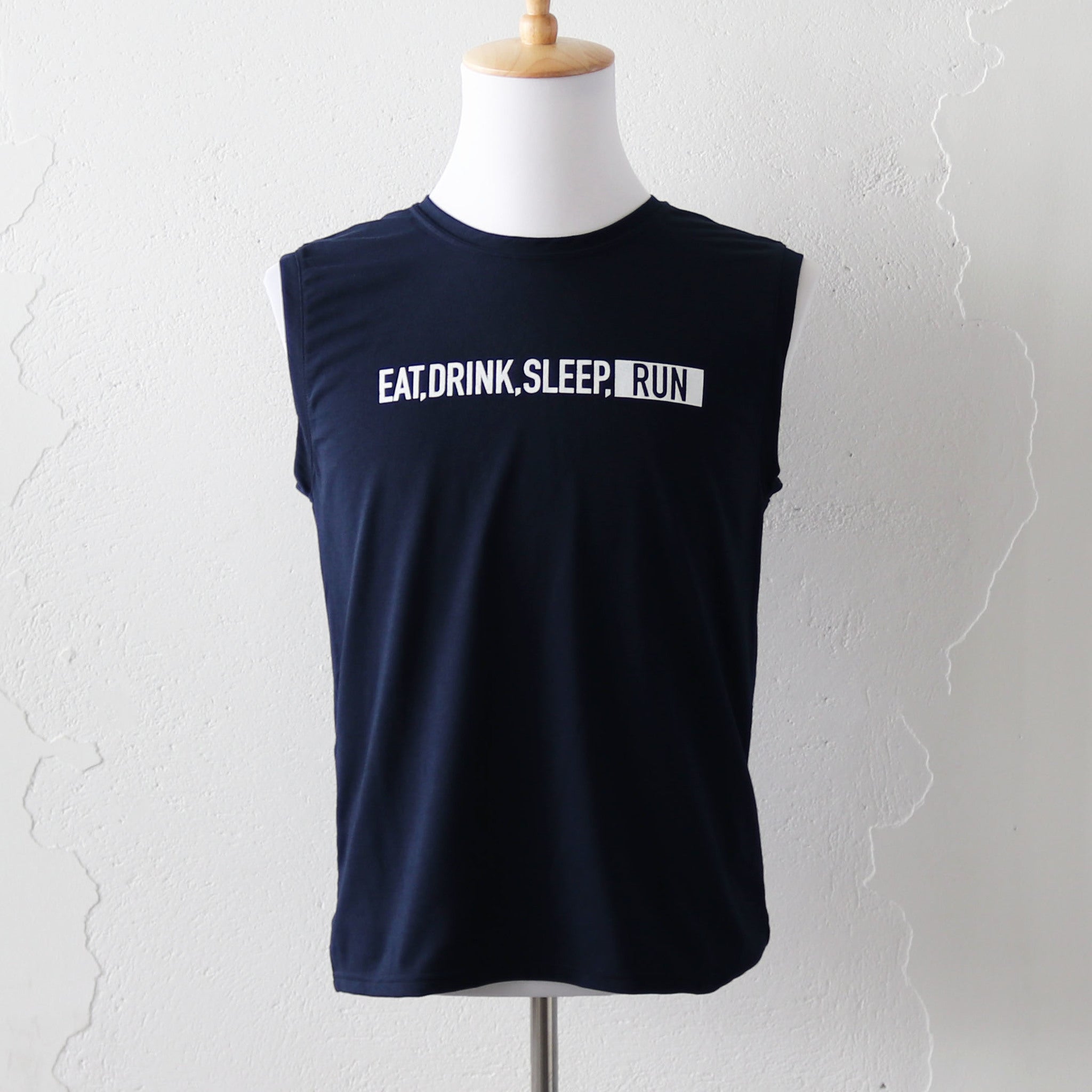 EAT DRINK SLEEP RUN / STREET Sleeve-less (Navy)