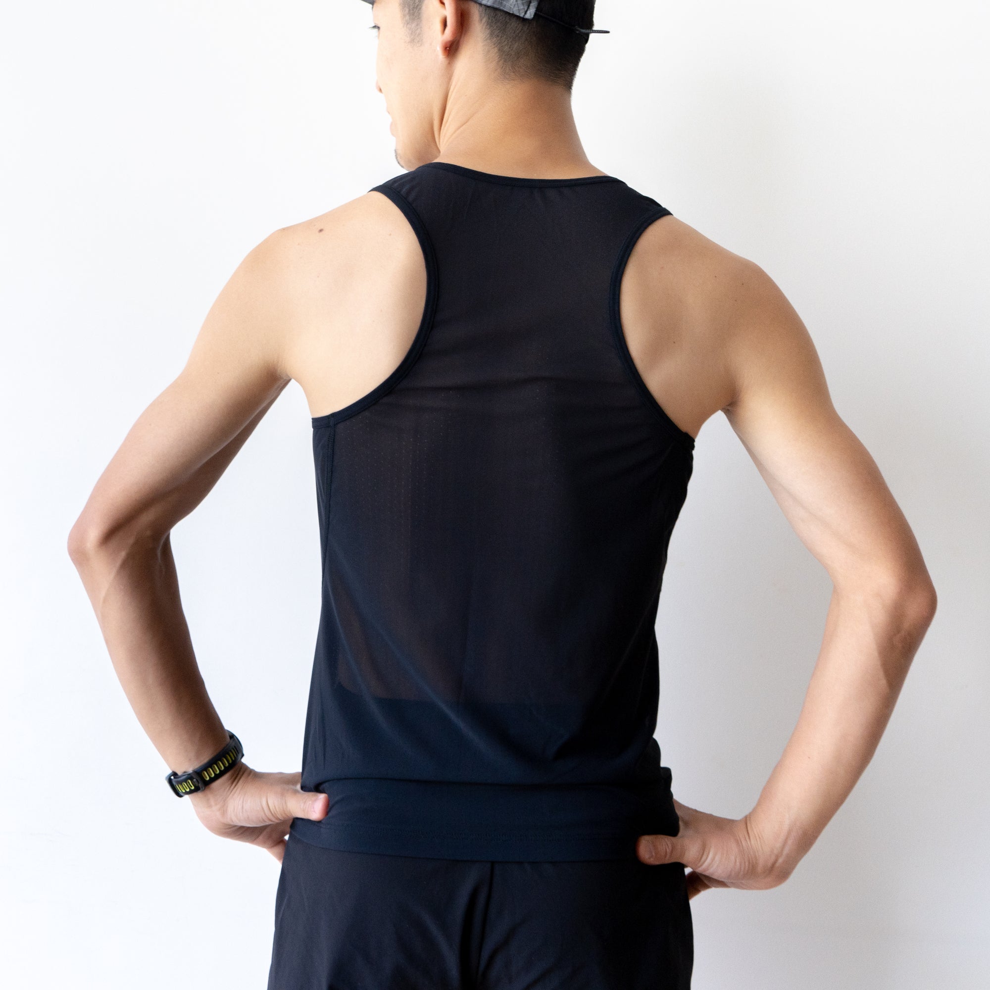 finetrack Men's ドライレイヤークールタンクトップ (Black)