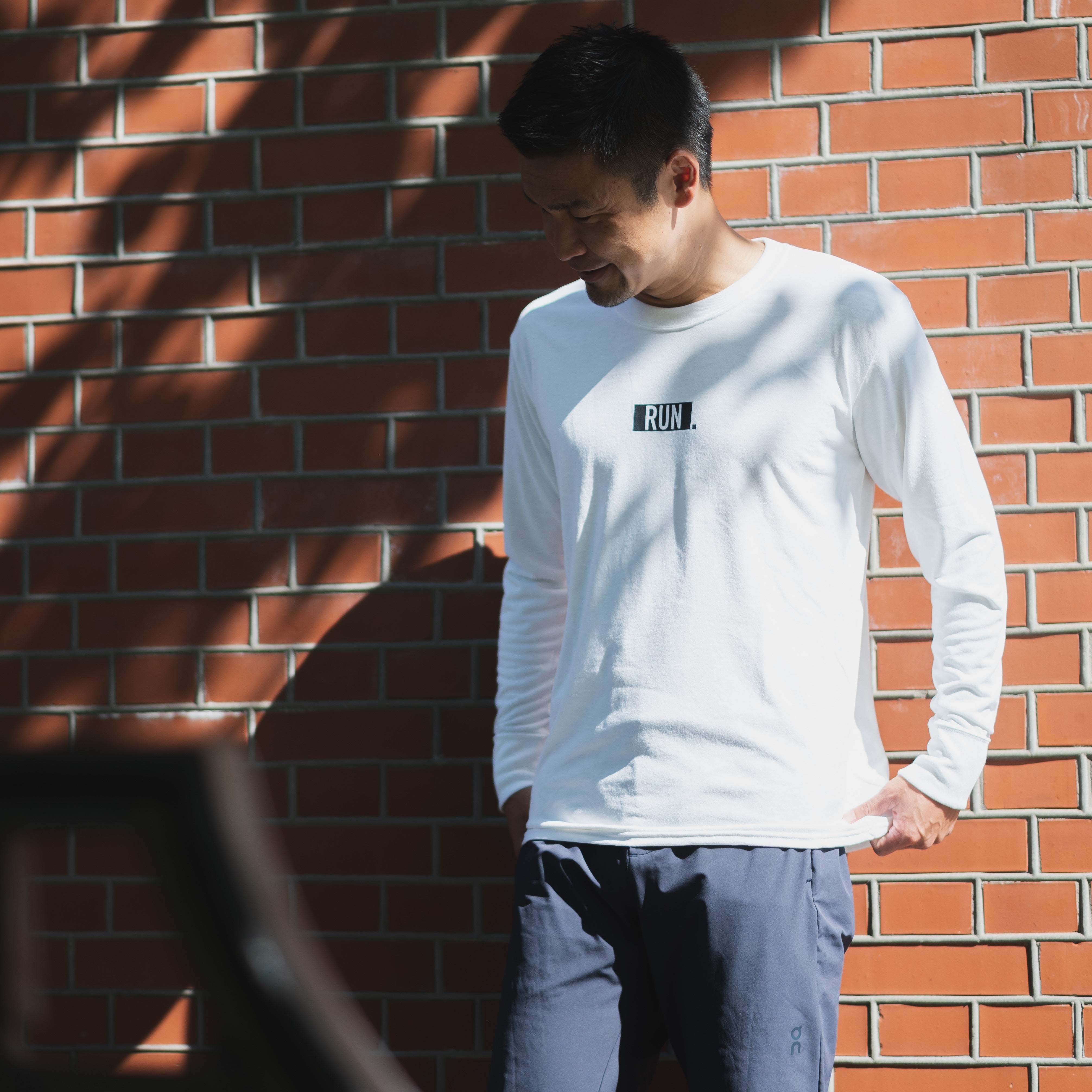 EAT DRINK SLEEP RUN / “STREET” RUN. Long-sleeve Tee (White)