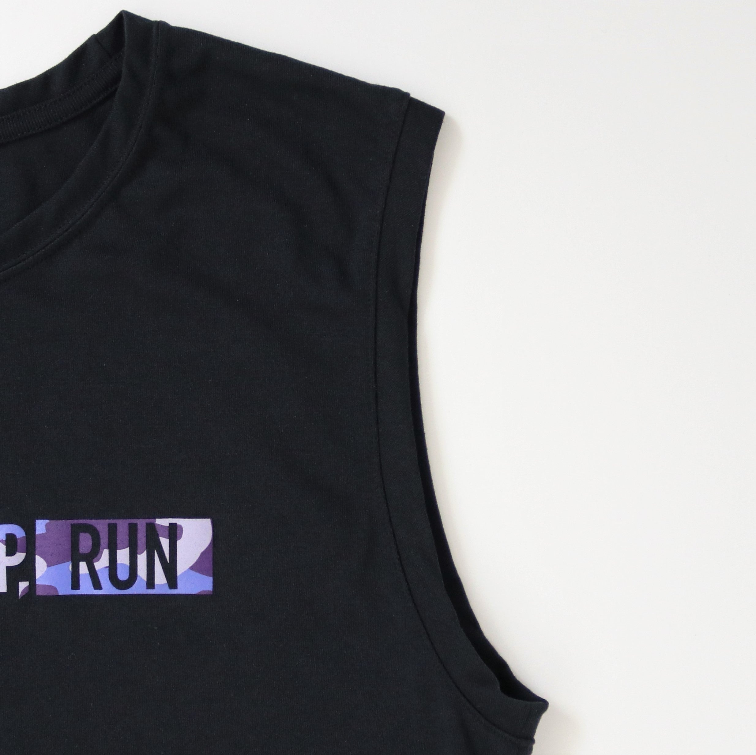 EAT DRINK SLEEP RUN / STREET Sleeve-less (PURPLE Camo/Black)