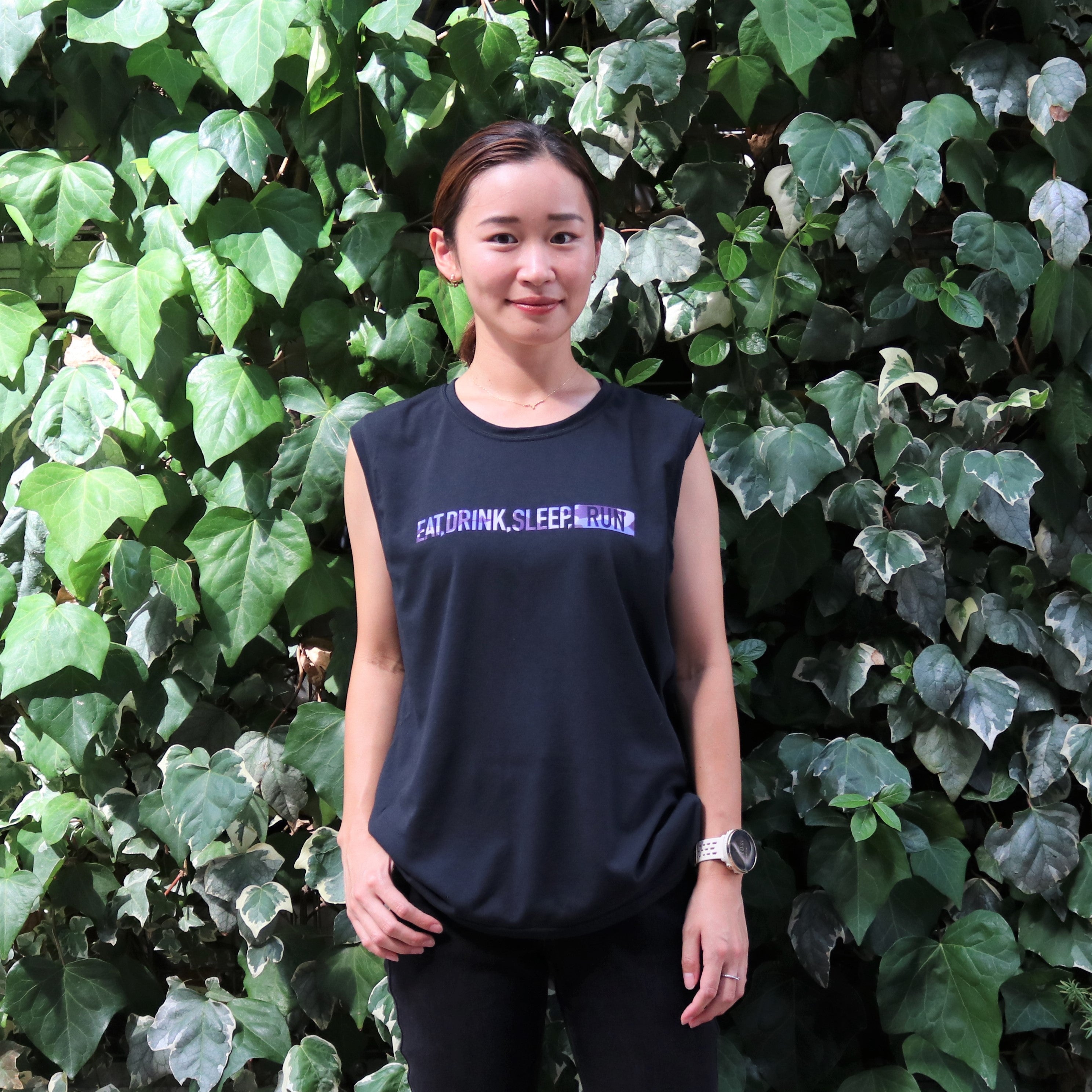 EAT DRINK SLEEP RUN / STREET Sleeve-less (PURPLE Camo/Black)