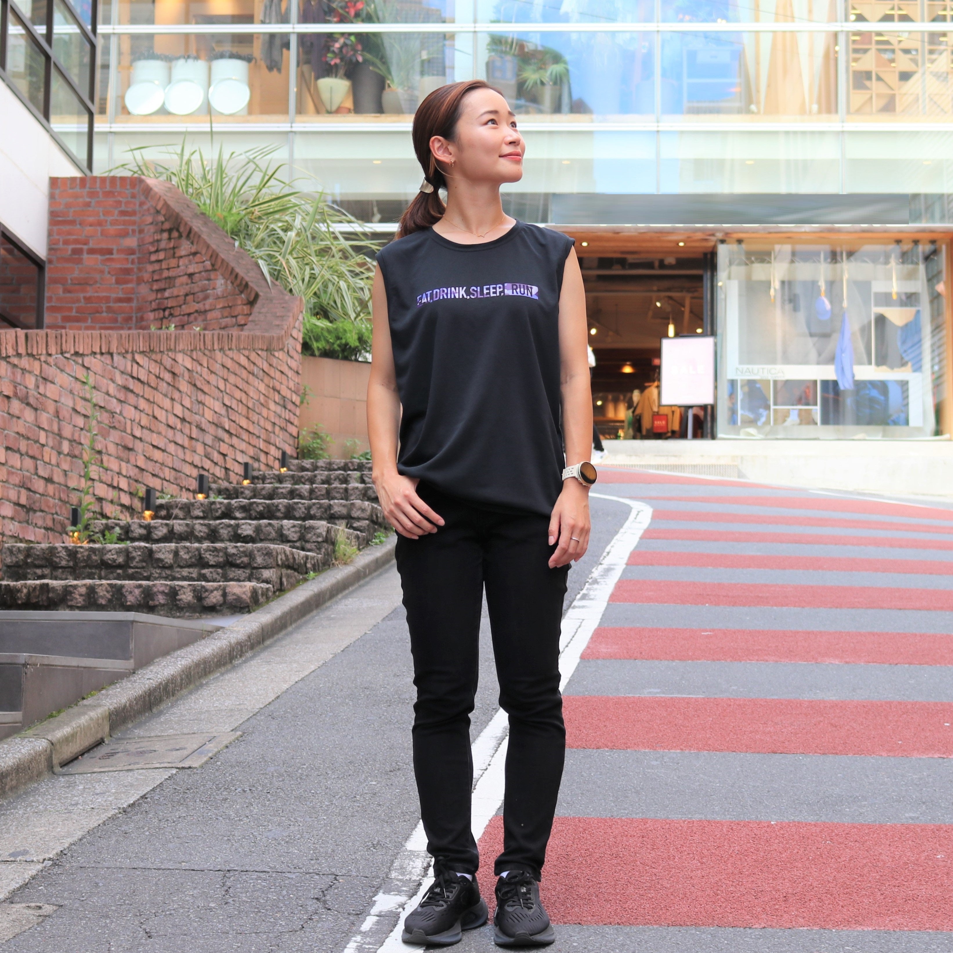 EAT DRINK SLEEP RUN / STREET Sleeve-less (PURPLE Camo/Black)