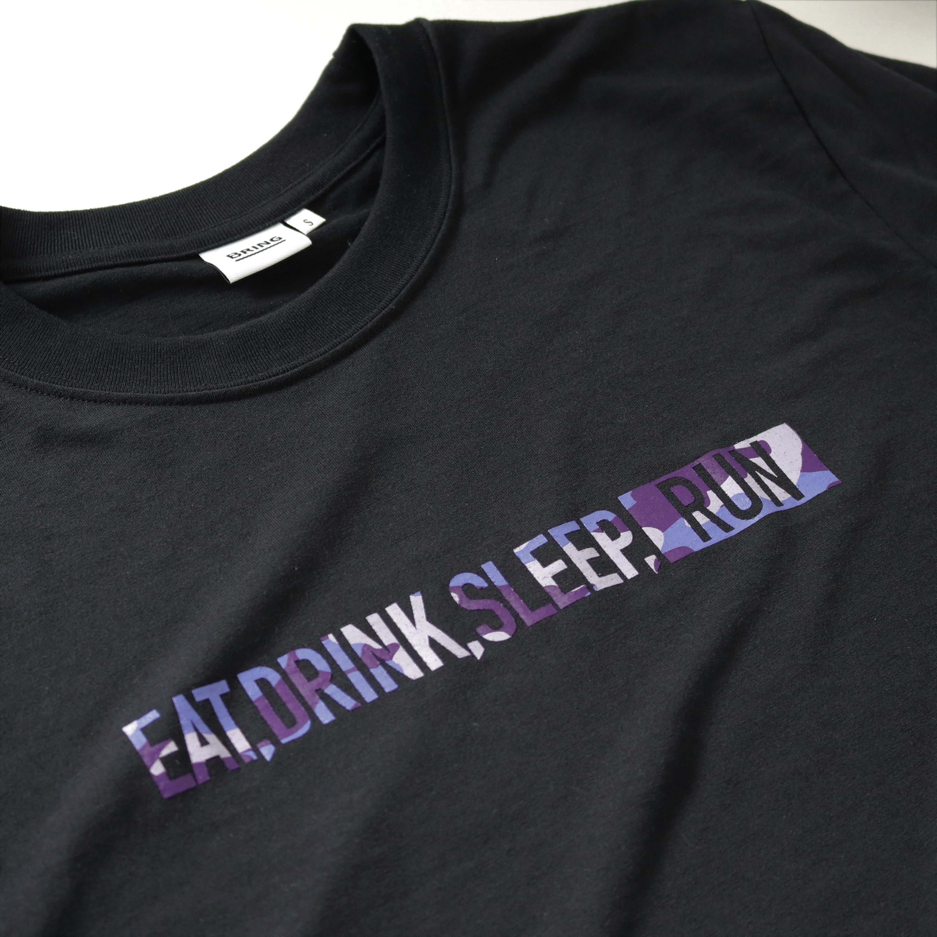 EAT DRINK SLEEP RUN / STREET Tee (PURPLE Camo/Black) 