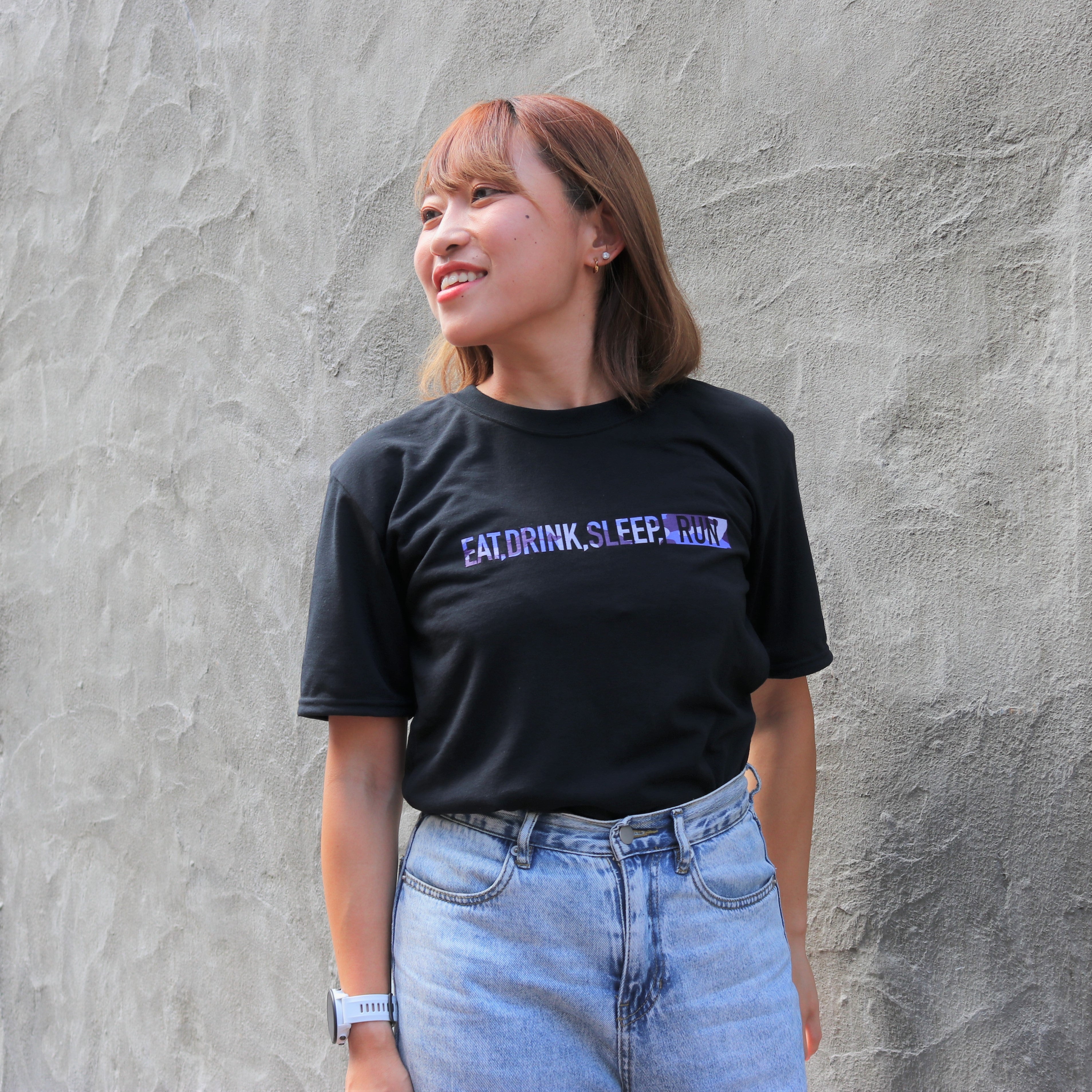 EAT DRINK SLEEP RUN / STREET Tee (PURPLE Camo/Black) 