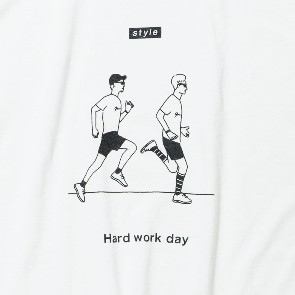 【HAGI×Runtrip】Style long-Sleeve Tee / Hard work (White)