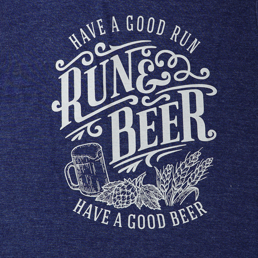 Run &amp; Beer Tee (Navy)