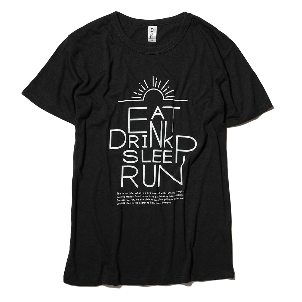 【展示サンプル】EAT DRINK SLEEP RUN / Sunrise Tee (Black)