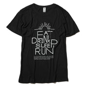 【展示サンプル】EAT DRINK SLEEP RUN / Sunrise Tee (Black)