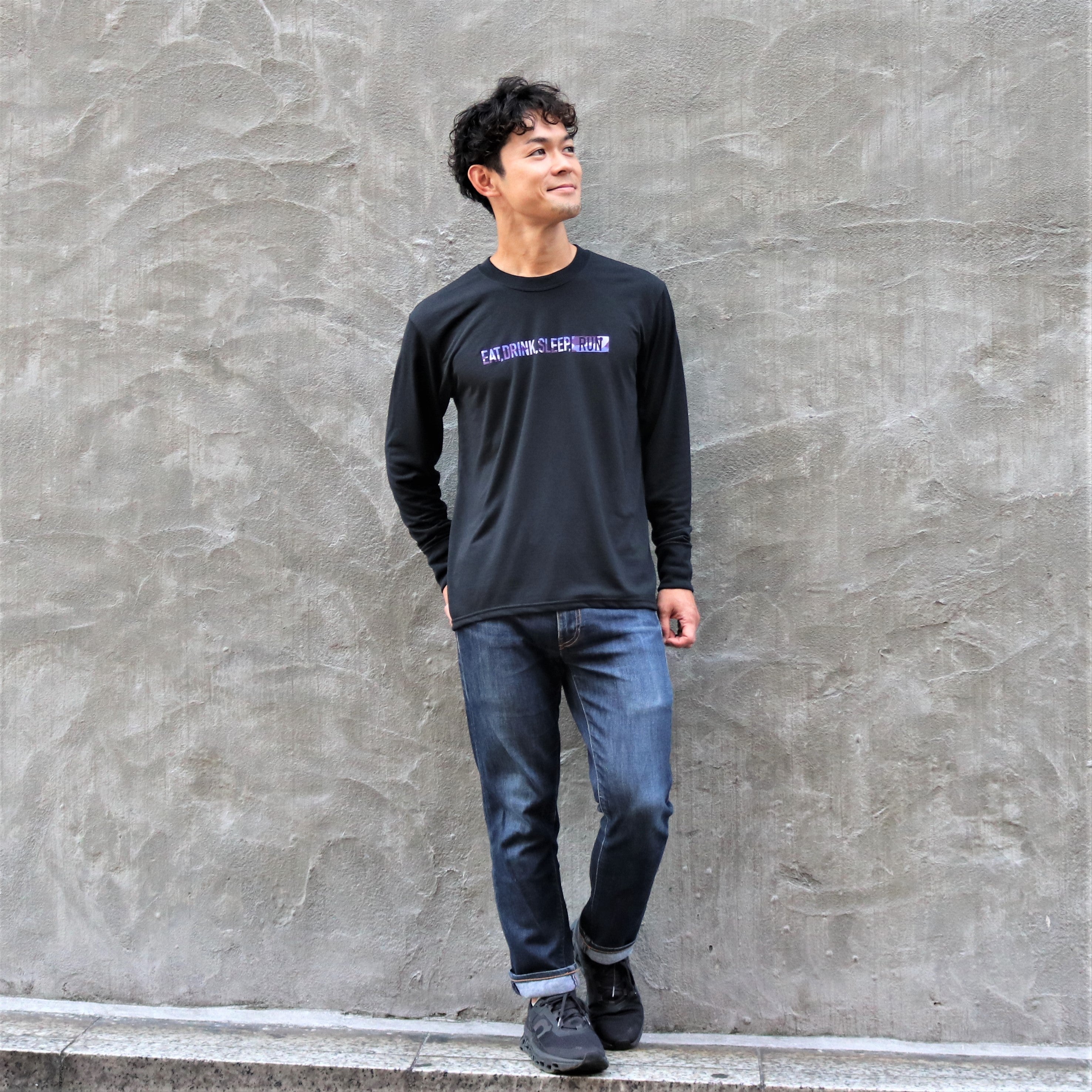 EAT DRINK SLEEP RUN / STREET Long-Sleeve Tee (PURPLE Camo/Black) 