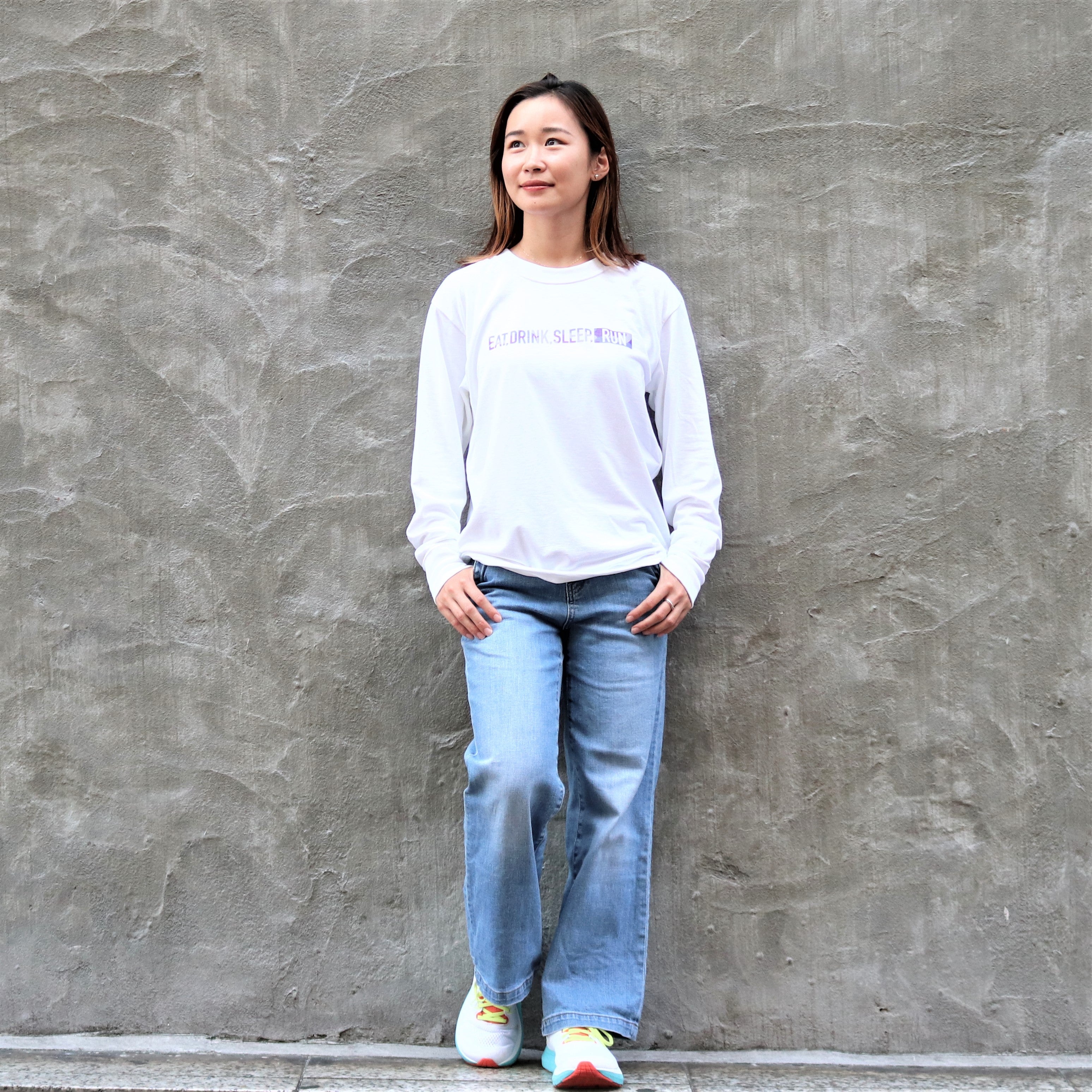 EAT DRINK SLEEP RUN / STREET Long-Sleeve Tee (PURPLE Camo/White)