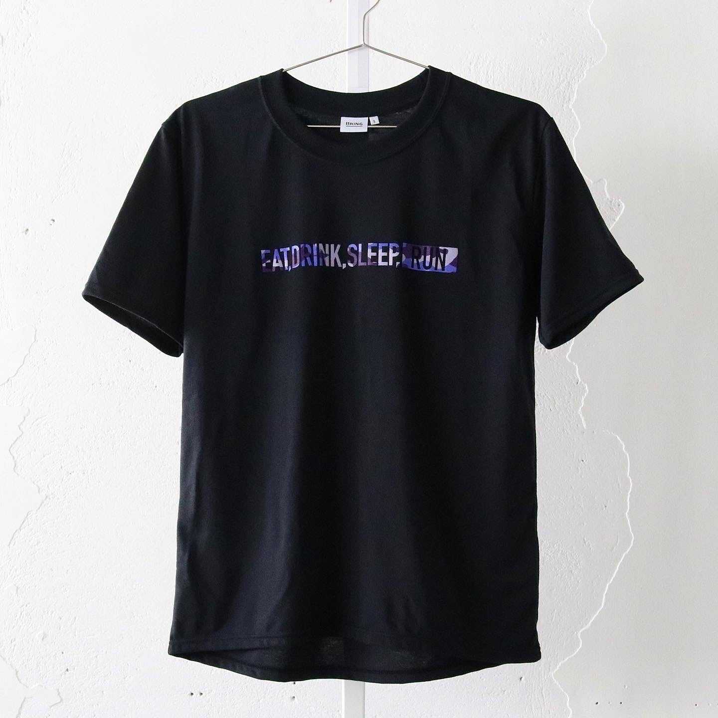 EAT DRINK SLEEP RUN / STREET Tee (PURPLE Camo/Black）