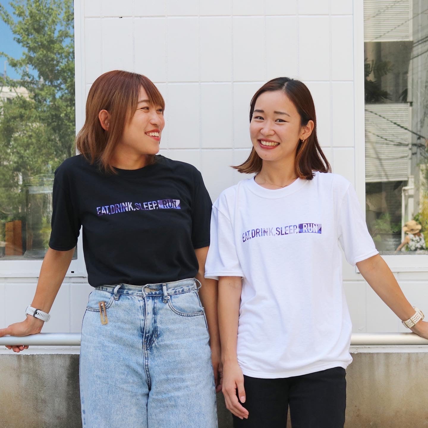 EAT DRINK SLEEP RUN / STREET Tee (PURPLE Camo/White)