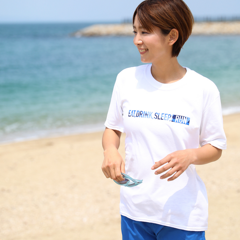 EAT DRINK SLEEP RUN / STREET Tee (BLUE Camo/White) 