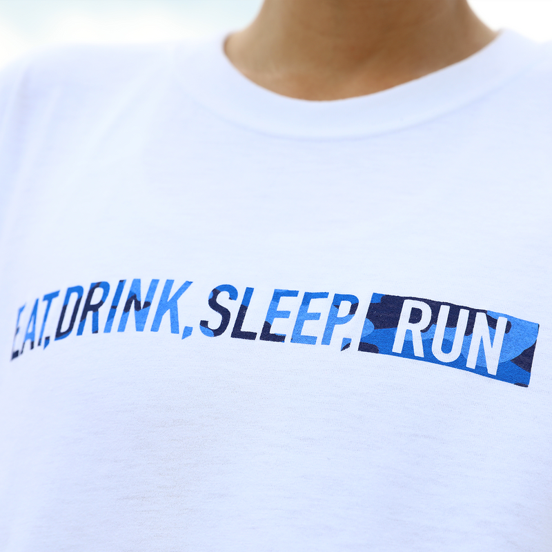 EAT DRINK SLEEP RUN / STREET Tee (BLUE Camo/White) 