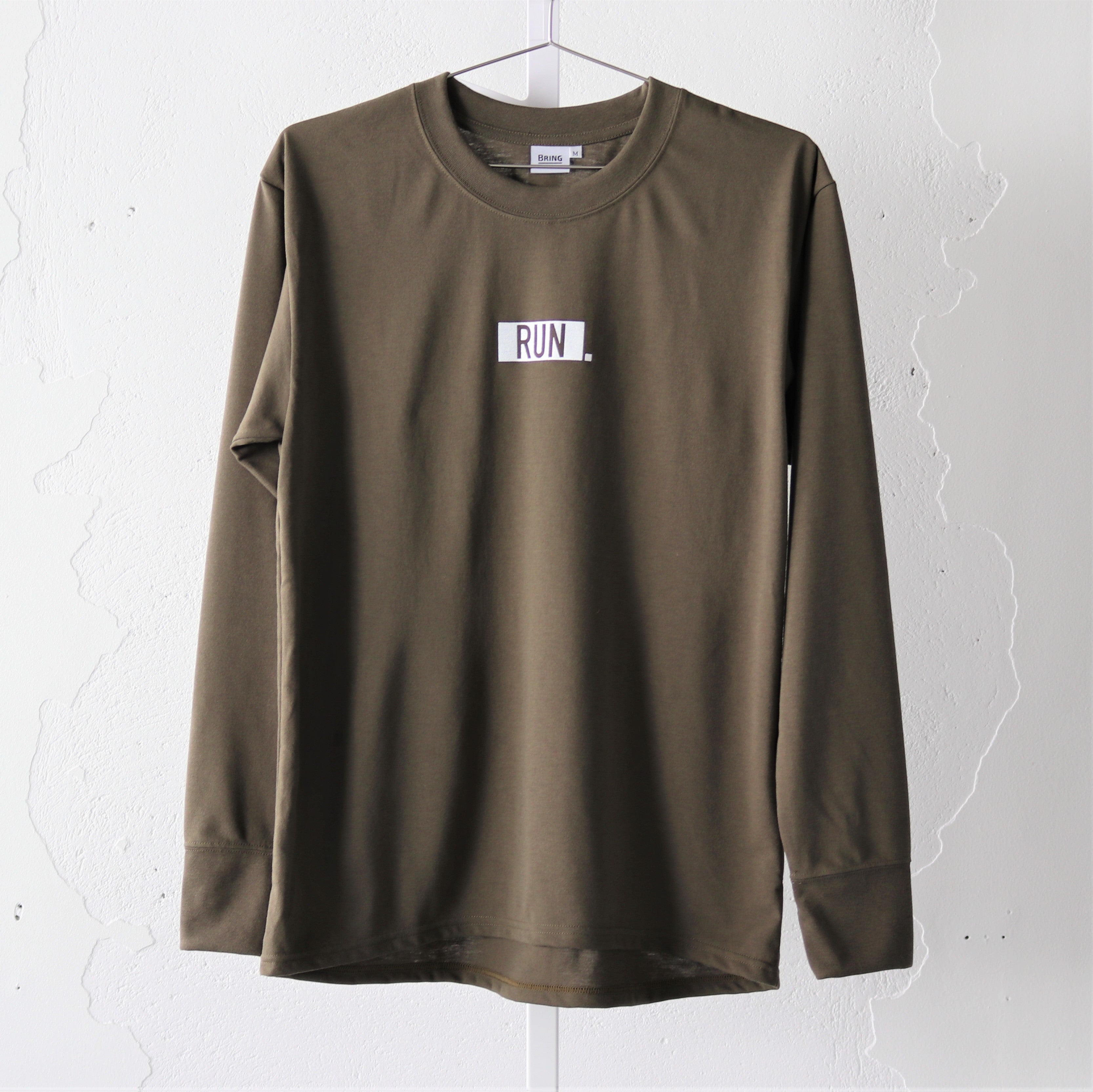 EAT DRINK SLEEP RUN / “STREET” RUN.  Long-sleeve Tee (Khaki)