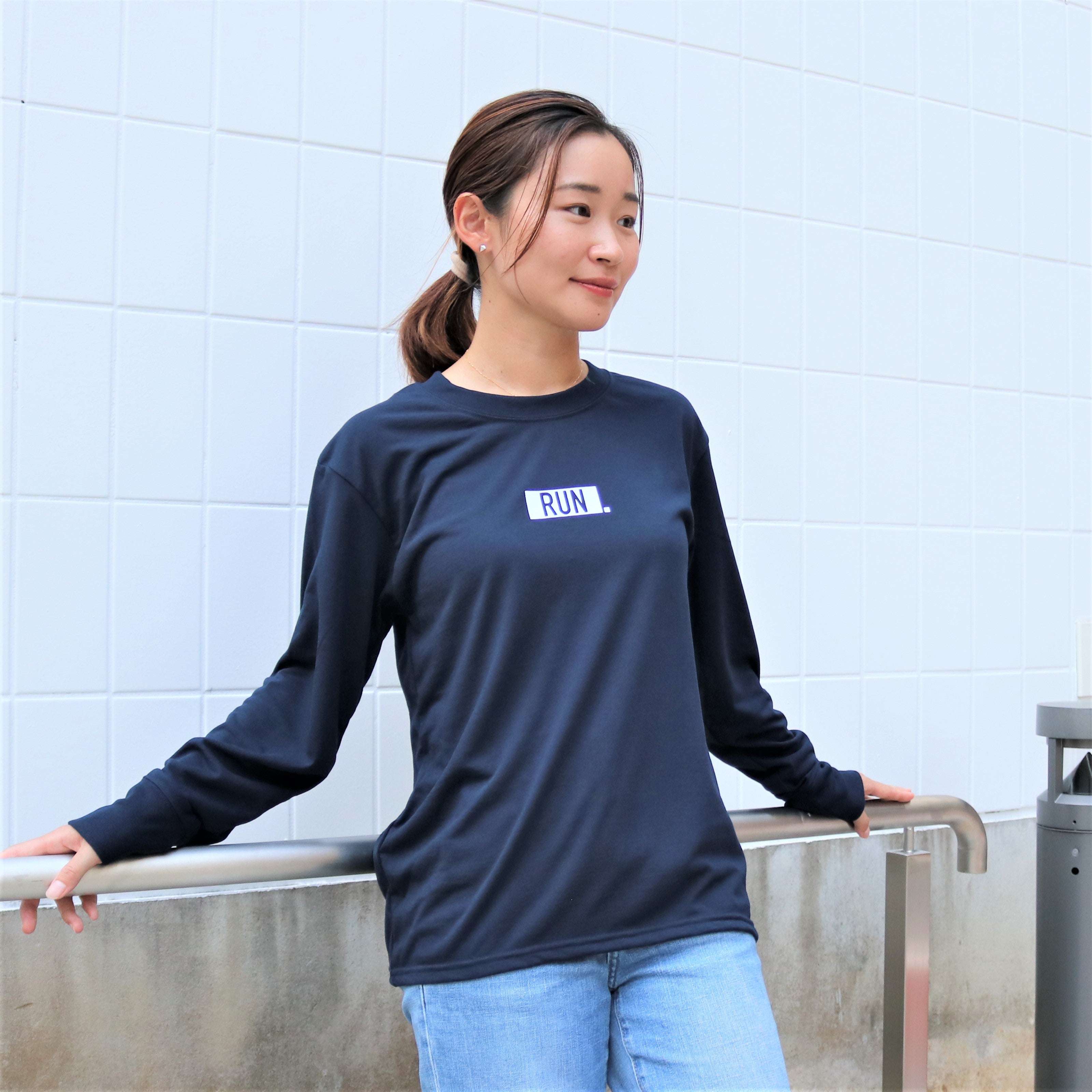 EAT DRINK SLEEP RUN / “STREET” RUN.  Long-sleeve Tee (Navy)