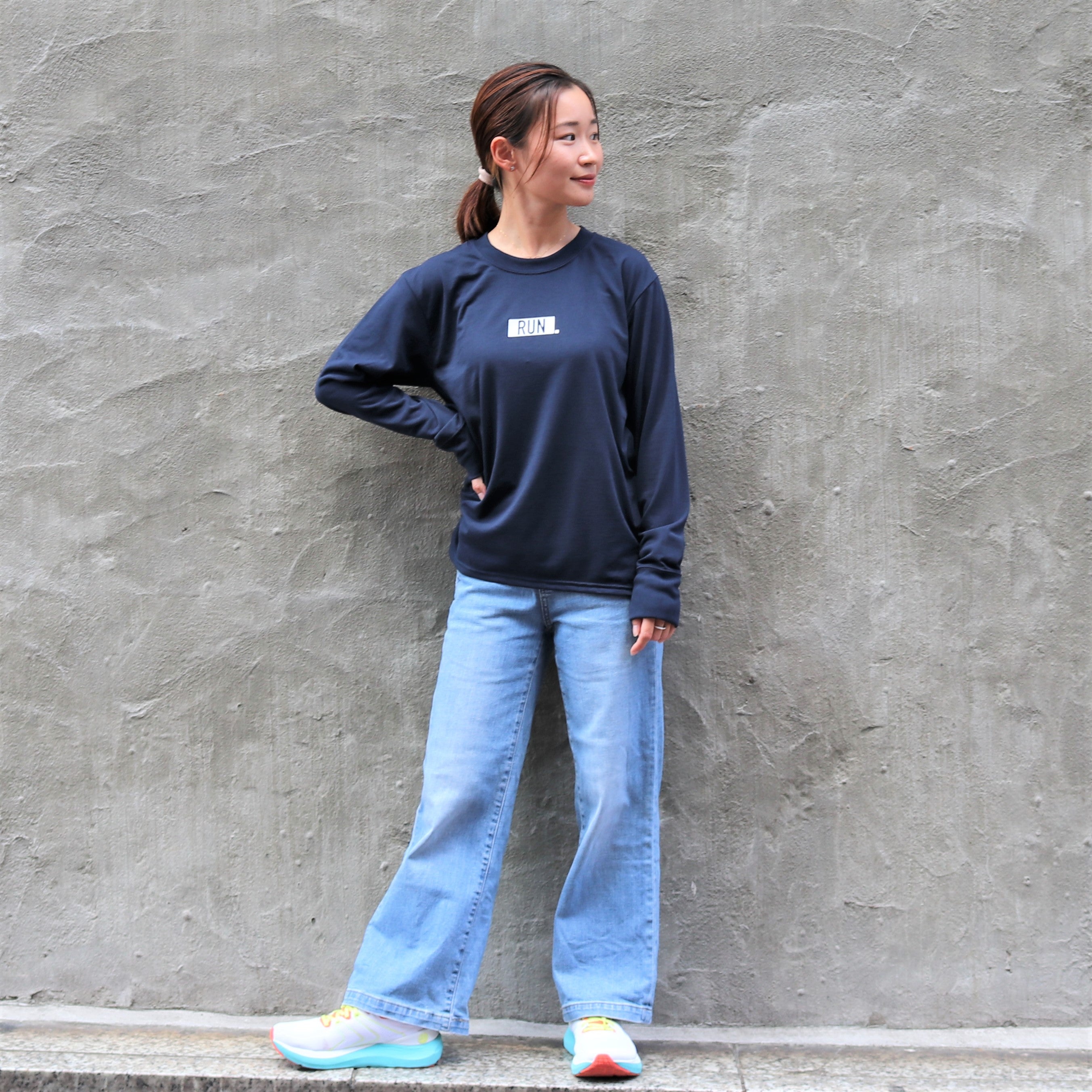 EAT DRINK SLEEP RUN / “STREET” RUN.  Long-sleeve Tee (Navy)
