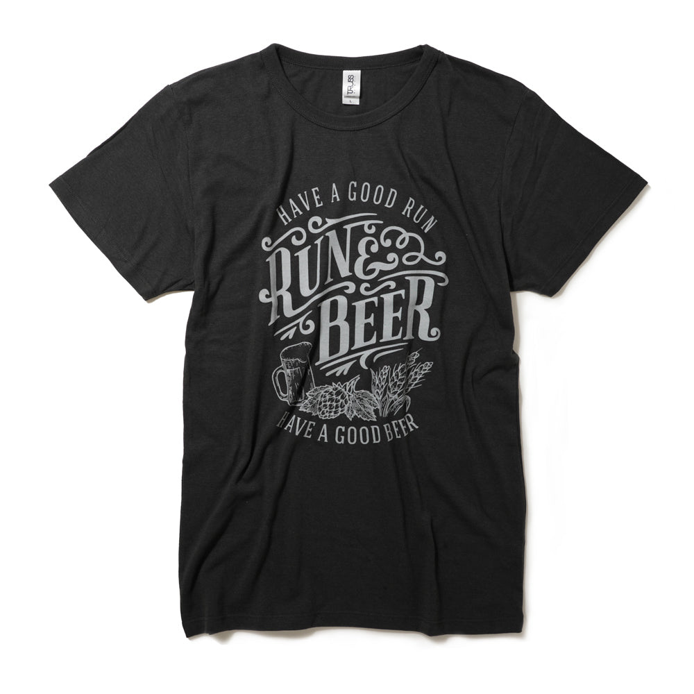 Run & Beer Tee（Black & Gray）