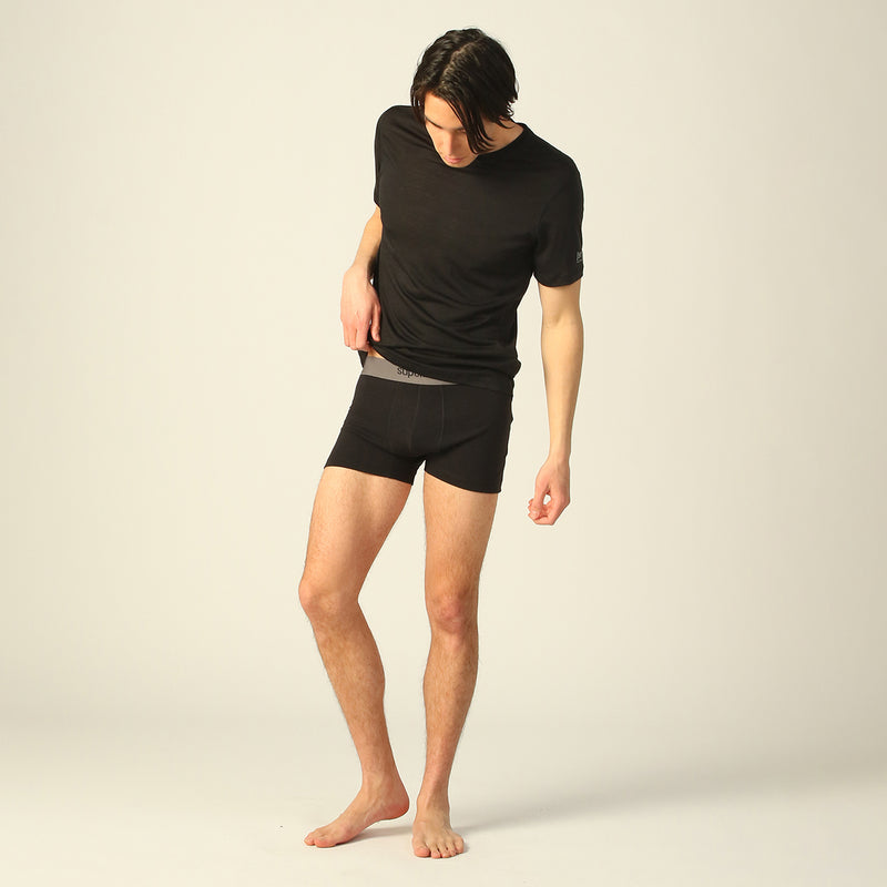 [sn] Men's BASE MID BOXER PANTS (Black)
