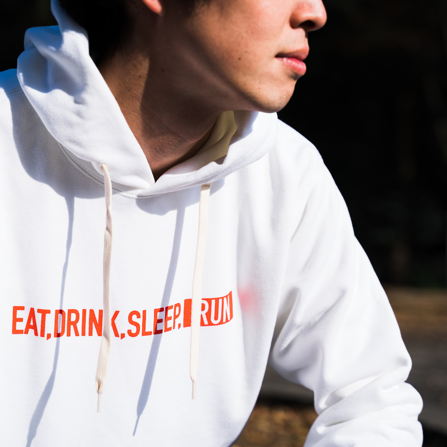 EAT DRINK SLEEP RUN / STREET Hoodie (White)