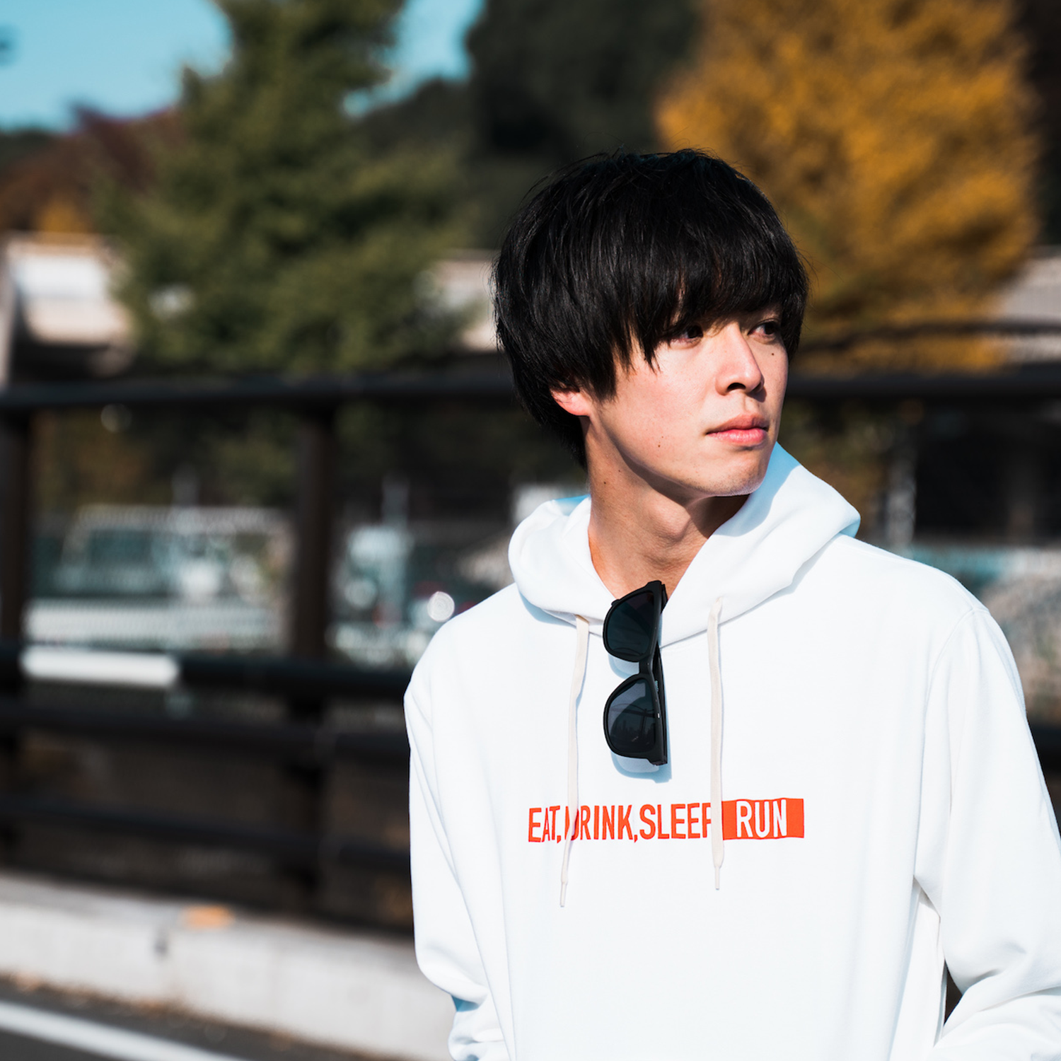 EAT DRINK SLEEP RUN / STREET Hoodie (White)