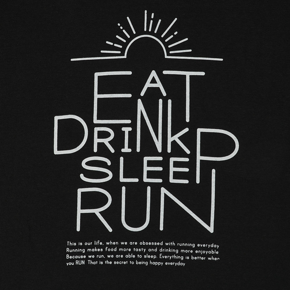 【展示サンプル】EAT DRINK SLEEP RUN / Sunrise Tee (Black)
