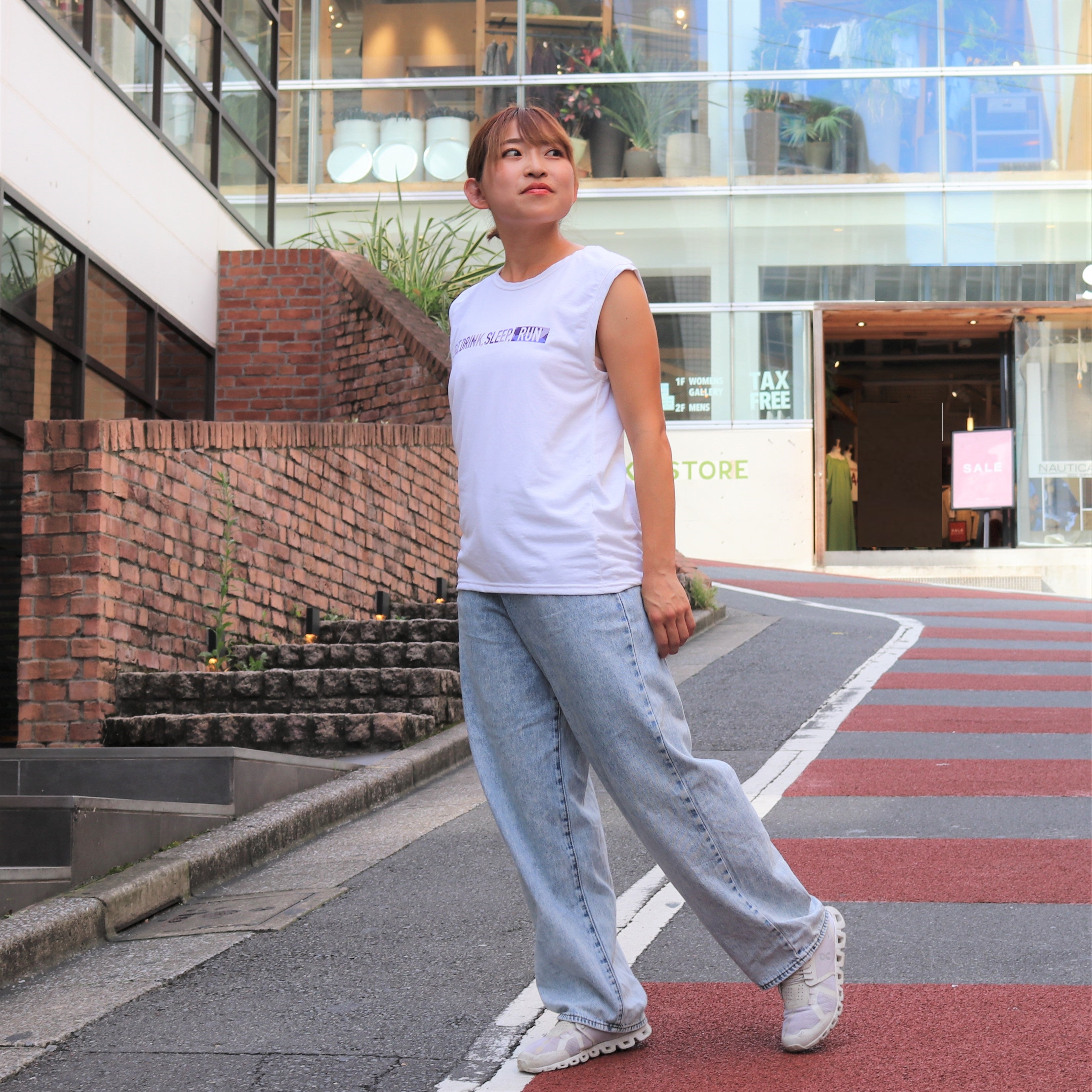 EAT DRINK SLEEP RUN / STREET Sleeve-less (PURPLE Camo/White)