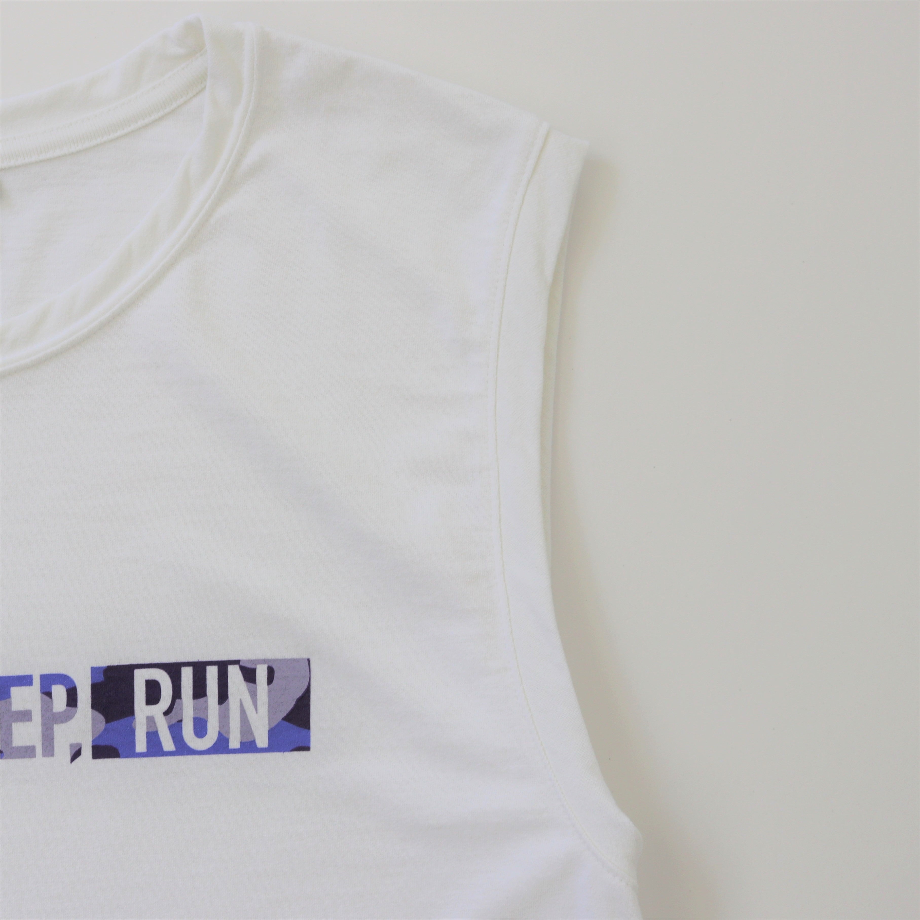 EAT DRINK SLEEP RUN / STREET Sleeve-less (PURPLE Camo/White)