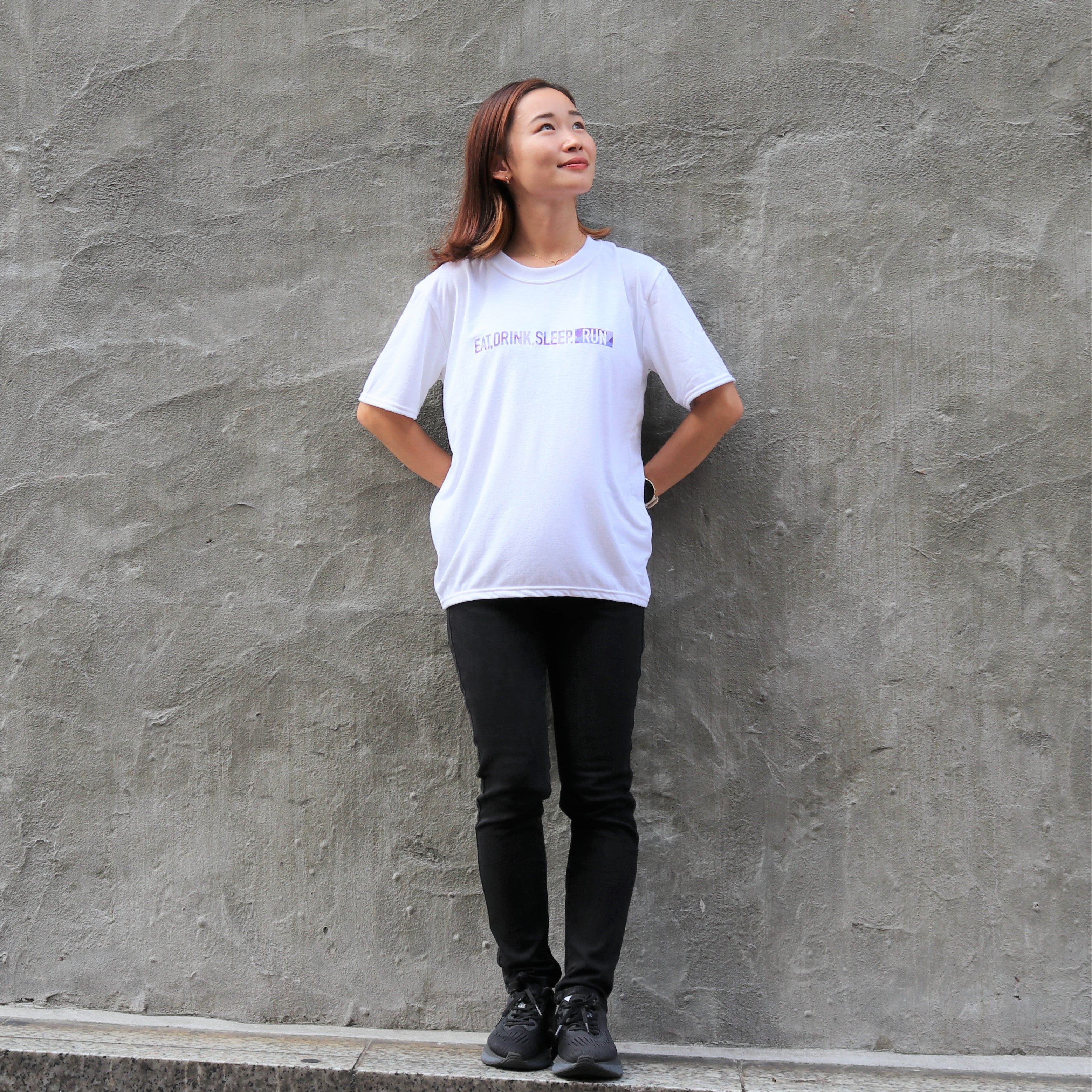 EAT DRINK SLEEP RUN / STREET Tee (PURPLE Camo/White)