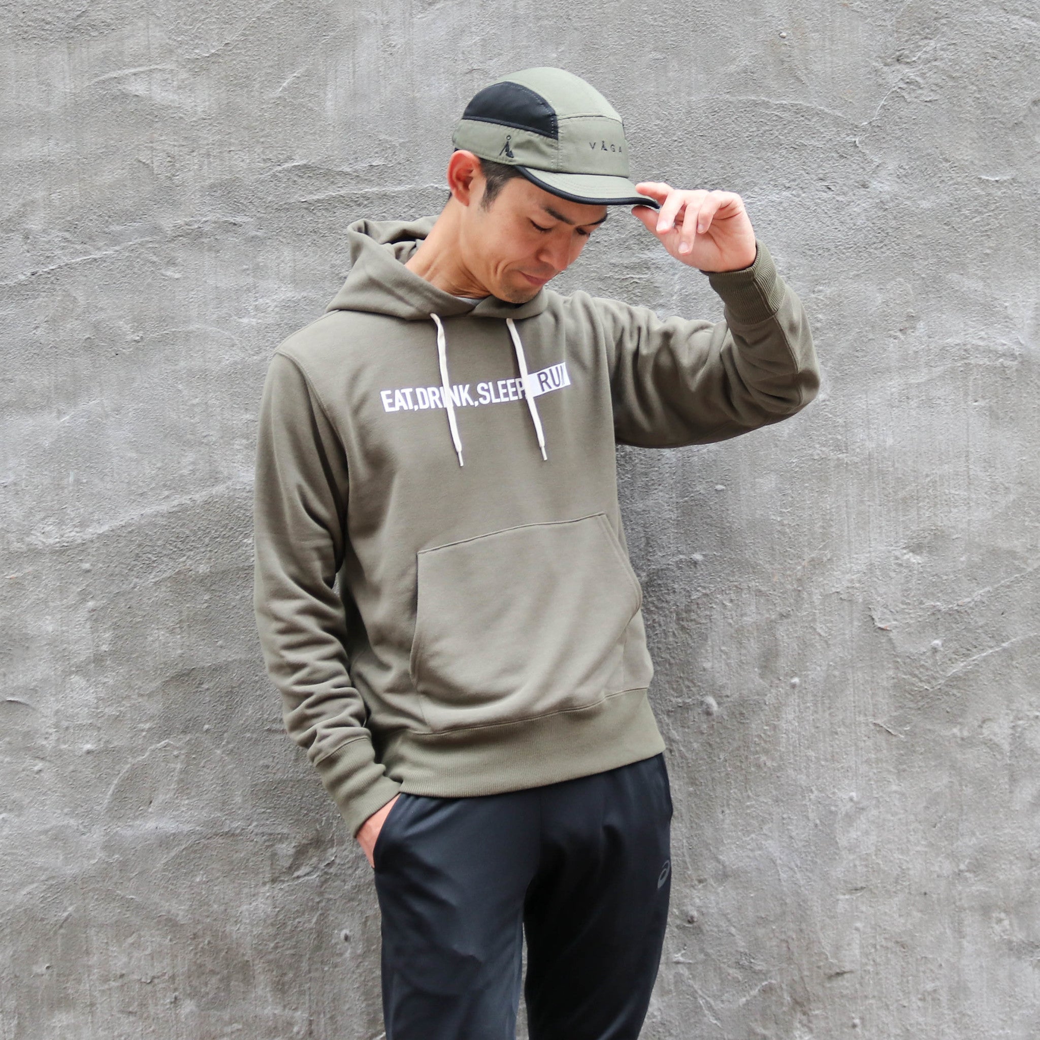 EAT DRINK SLEEP RUN / STREET Hoodie (Khaki)