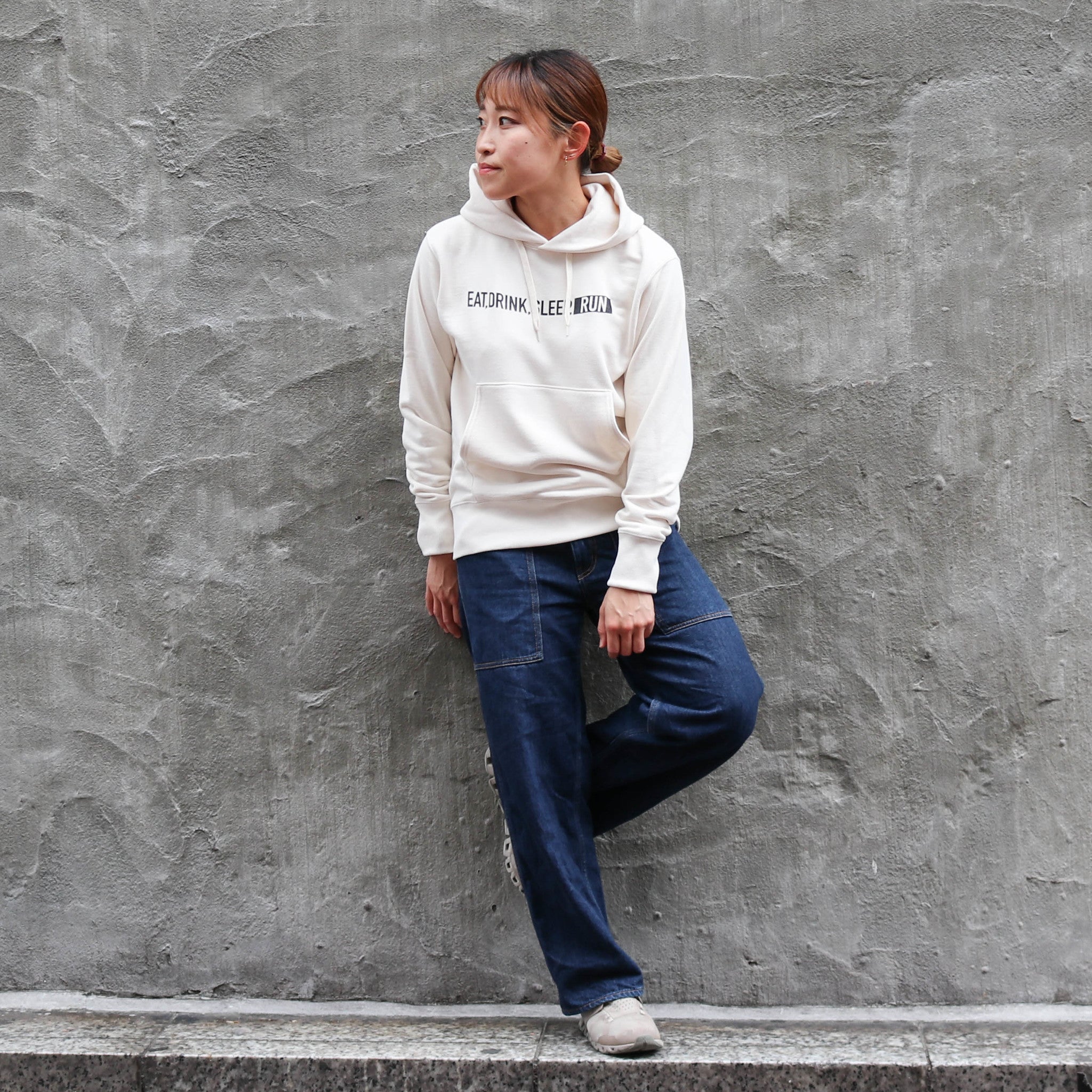 EAT DRINK SLEEP RUN / STREET Hoodie (Ivory)