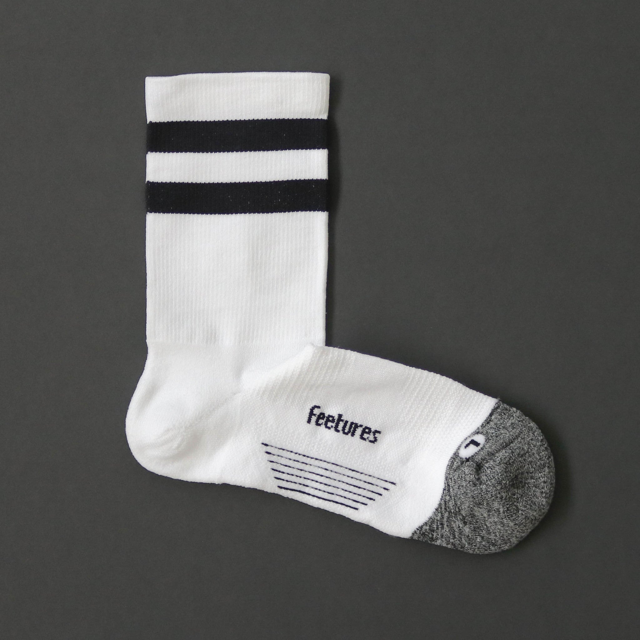 Feetures｜ELITE LIGHT CUSHION MINI CREW (White High Top Stripe)