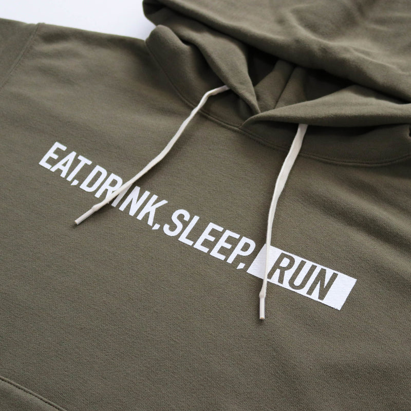 EAT DRINK SLEEP RUN / STREET Hoodie (Khaki)